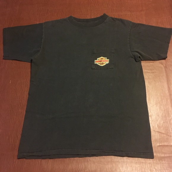 Vtg 80s/90s Harley Pocket Tee Roaming Free Eagle XL - Picture 1 of 9